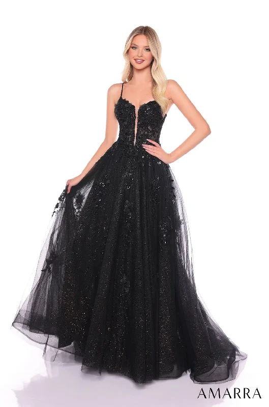 Amarra 88086 Long Beaded A Line Formal Prom Dress