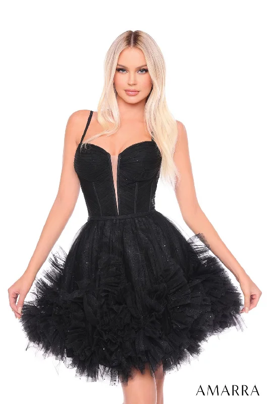 Amarra 88677 Short Homecoming Ruffle Cocktail Dress