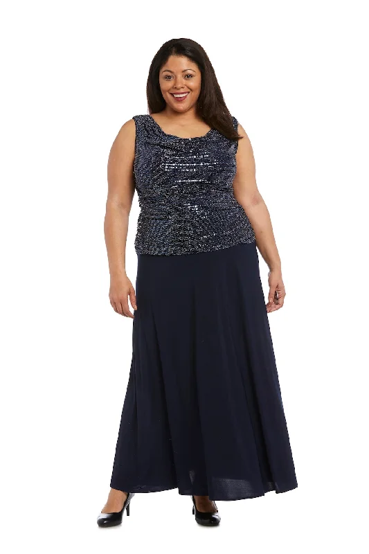 R&M Richards 9159W Long Plus Size Sequin Formal Dress