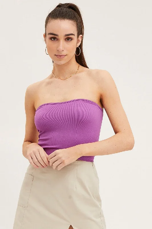 Purple Bandeau Top Seamless