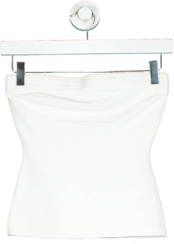 cos White Textured Bandeau Top UK XS