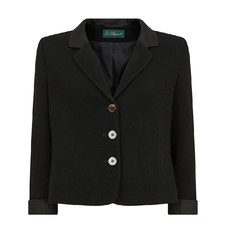 Hattie Tailored Wool Crepe Black Jacket