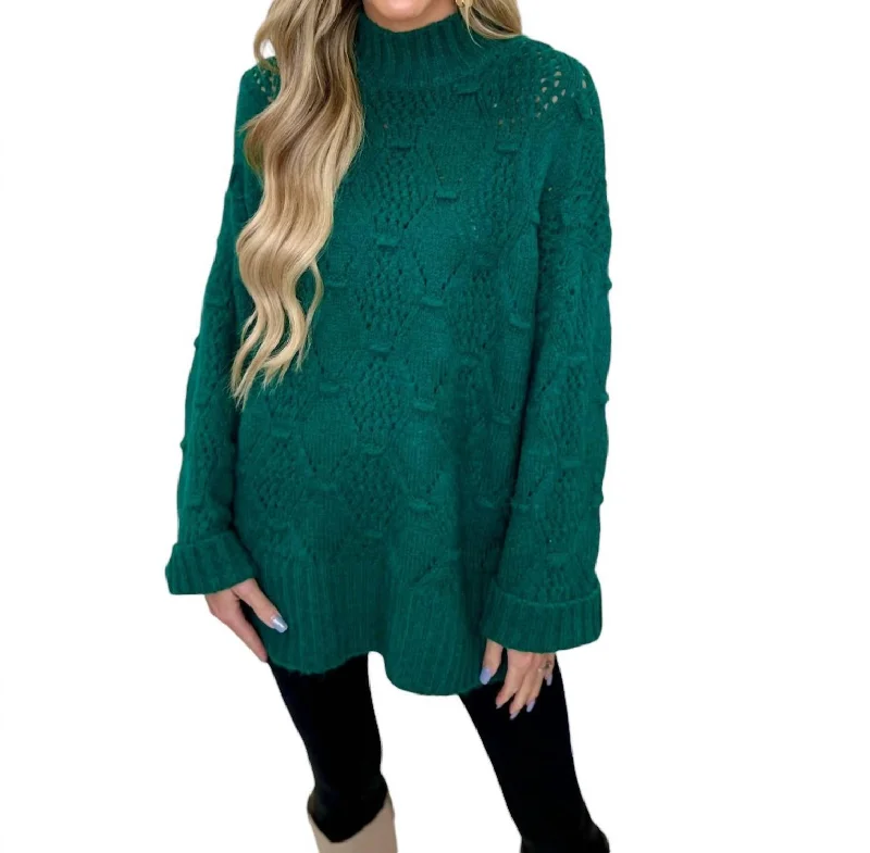 Ease On By Top Sweater In Green