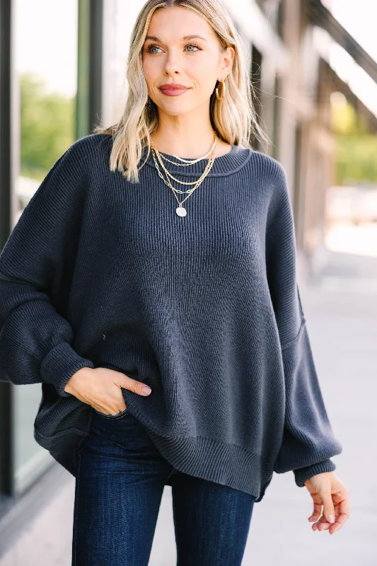 Give You Joy Slate Gray Dolman Sweater