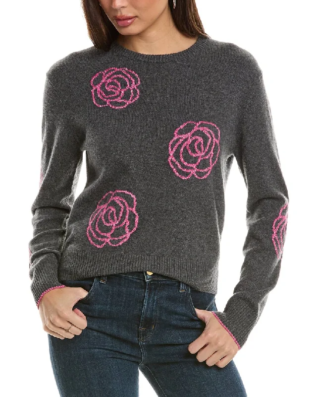 Hannah Rose Rose Stamp Cashmere Sweater