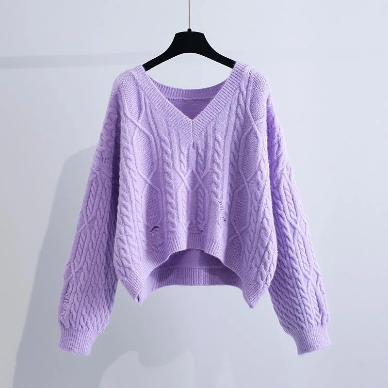 Trendy FLoose Outer Wear Lazy Style Knit Sweater – Must-Have Fashion Statement