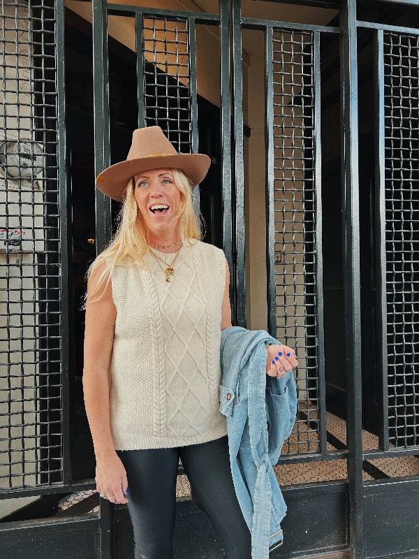 Gigi Cable-Knit Sweater Vest