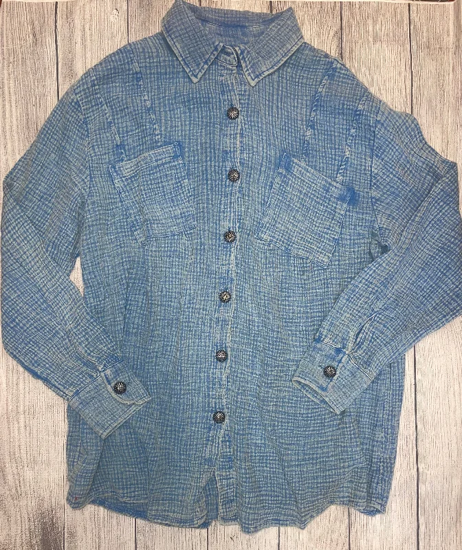 Acres Button Up Shirt-Blue