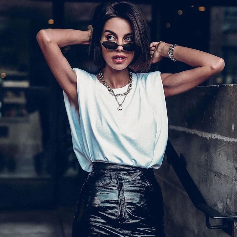 Women Summer Sleeveless Tops Female O Neck White Women Blouse Shirt Ladies Loose Solid Chic Casual Blouses Black Cotton Blouse