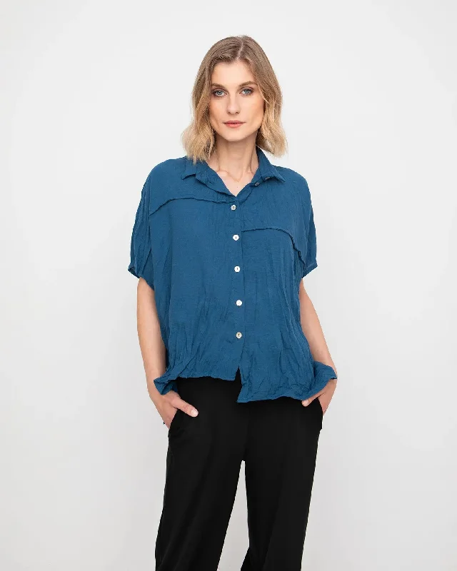 Ozai N Ku Easy Button Down Shirt, Blue