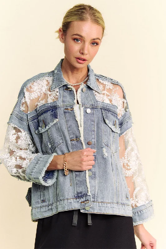 FLORAL EMBROIDERY DENIM JACKET