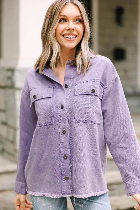 Easy Moves Dusty Purple Denim Jacket