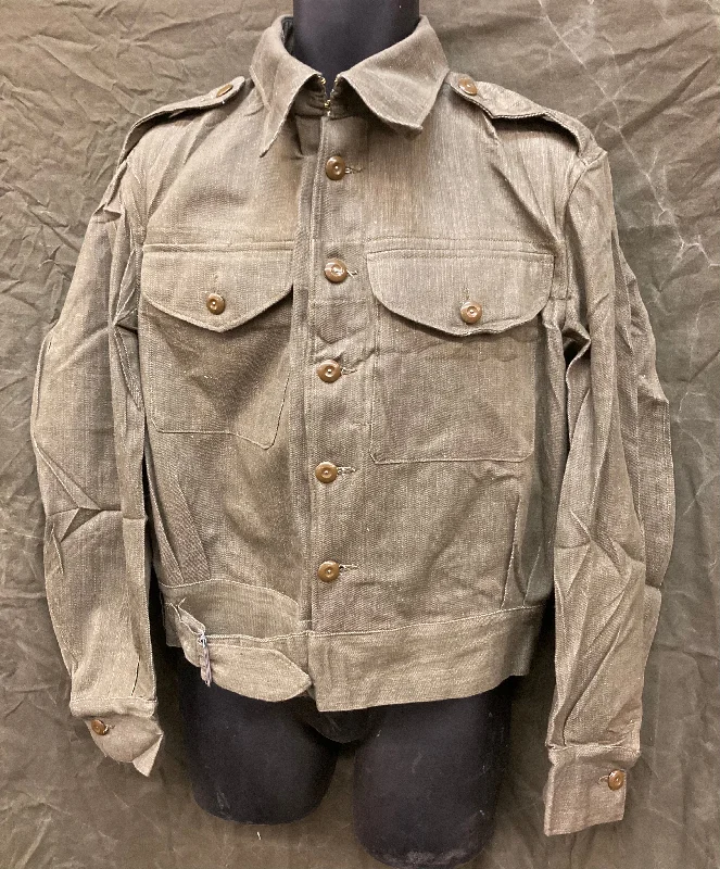 Vintage British Denim WWII Style Battledress Coat