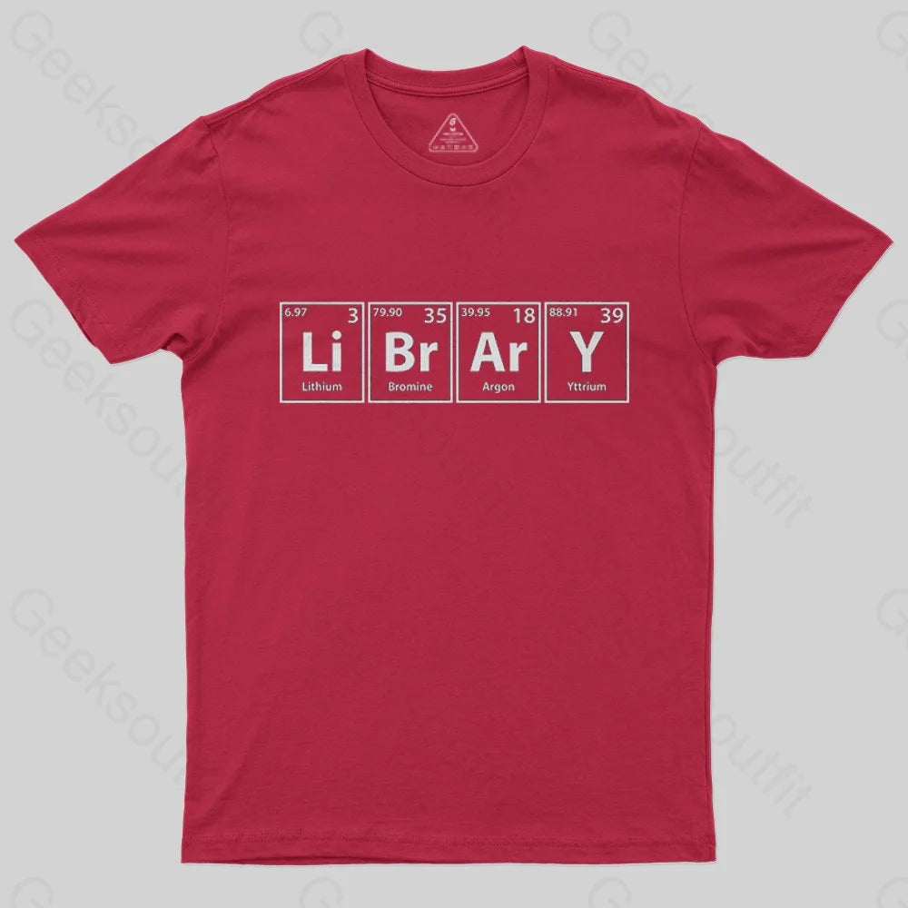 Library (Li-Br-Ar-Y) Periodic Elements T-Shirt