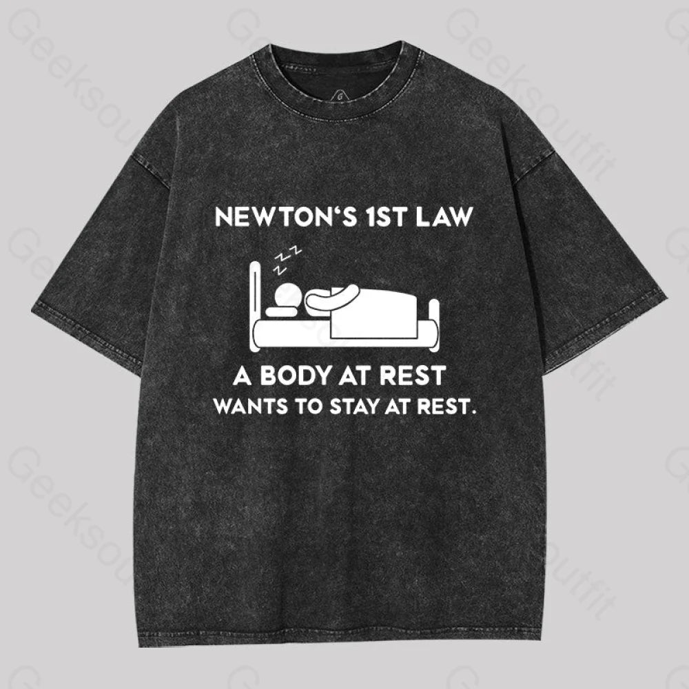 Newton's First Law Washed T-shirt