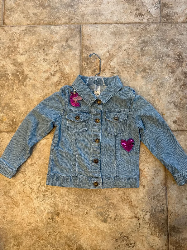 Carters Like new adorable unicorn denim jacket 4T