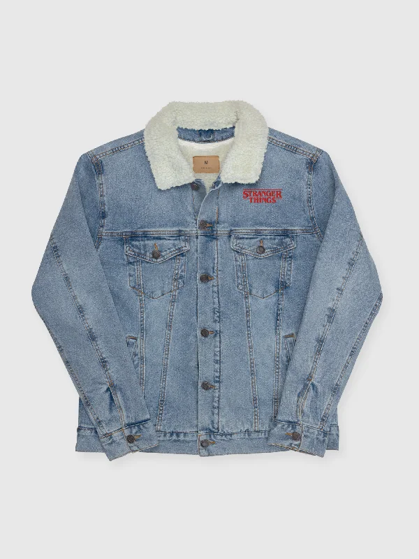 Stranger Things Welcome Unisex Sherpa Jacket [Light Denim]