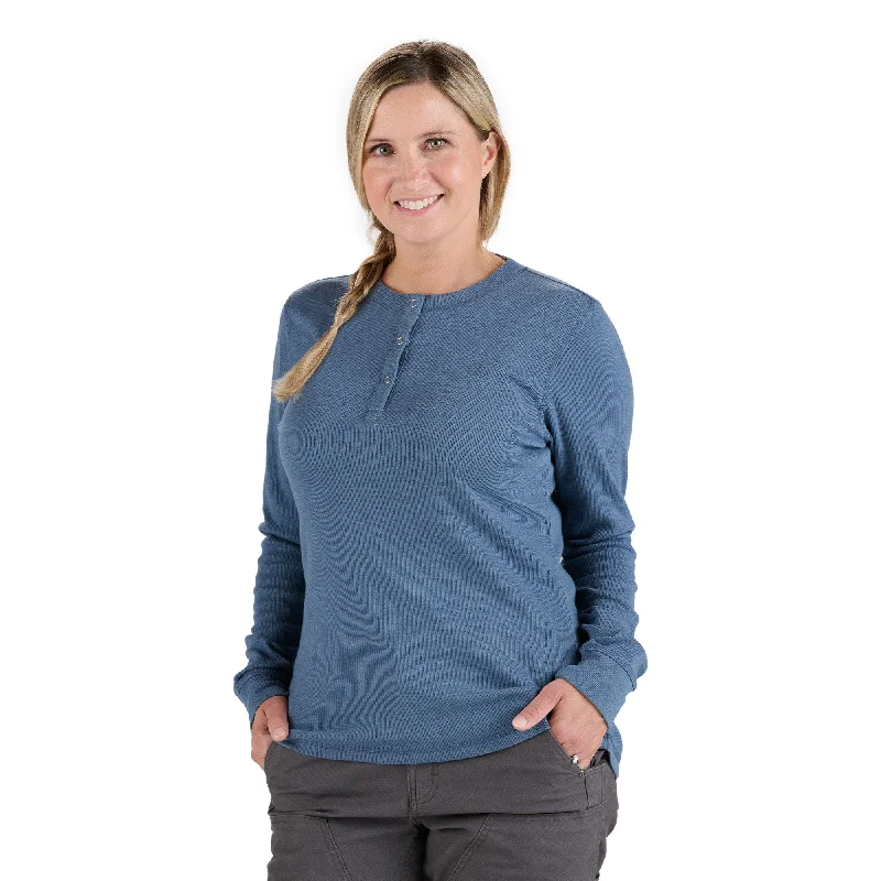 Women's Heavyweight Rib-Knit Long Sleeve Henley