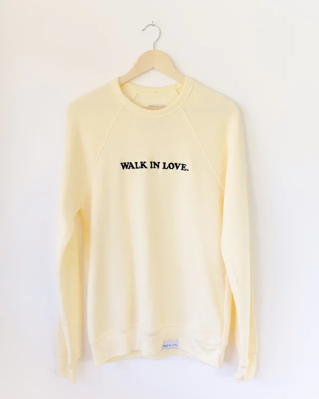 walk in love. Embroidered French Vanilla Sweatshirt