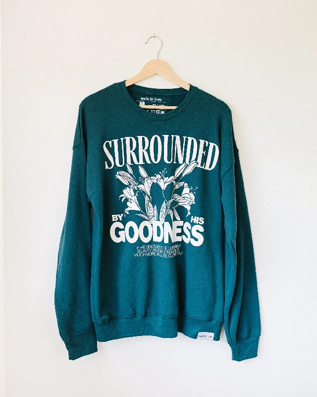 Surrounded by His Goodness Atlantic Blue Sweatshirt