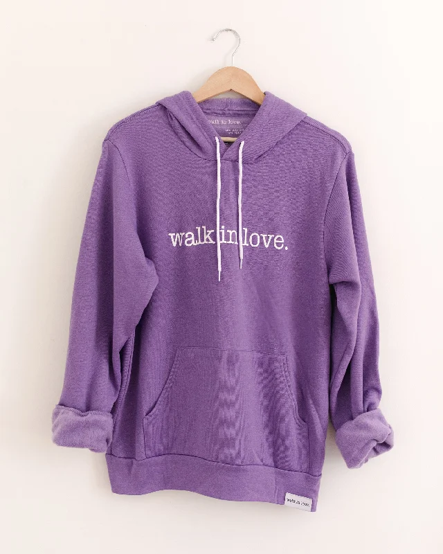 walk in love. Original Heather Purple Hoodie