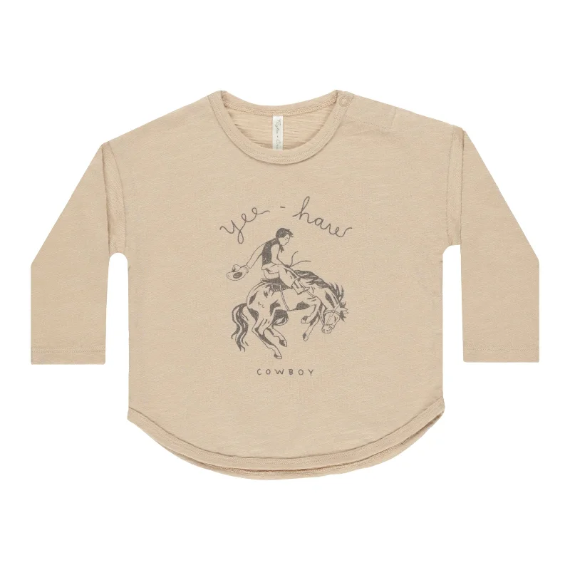 Long Sleeve Tee - Yee-Haw - Sand