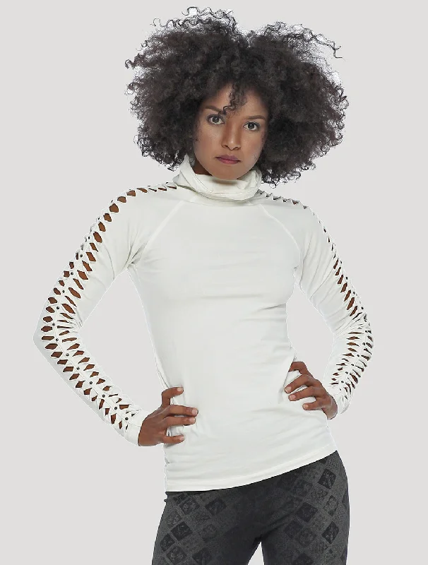 Raffia Long Sleeves Braided Top