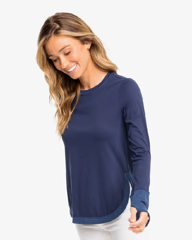 Southern Tide Women's Demy Long Sleeve Performance Top - Nautical Navy