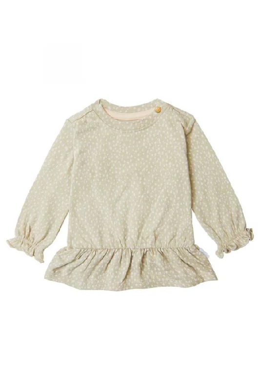 The Chester Ruffle Long Sleeve Tee - Sea Spray - BABY