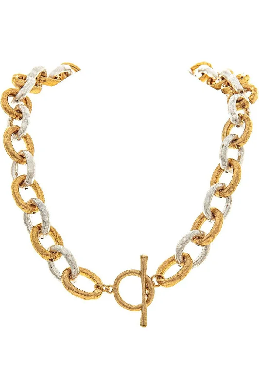 Rain Jewelry Two Tone Alternate Links Chain Necklace Set