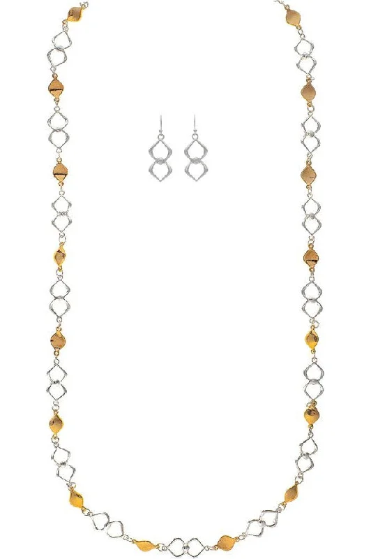 Rain Jewelry Two Tone Alternating Open Links Necklace Set