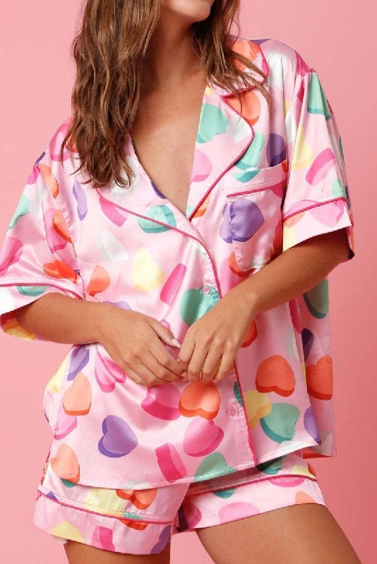 Satin Valentine Pajama Sets